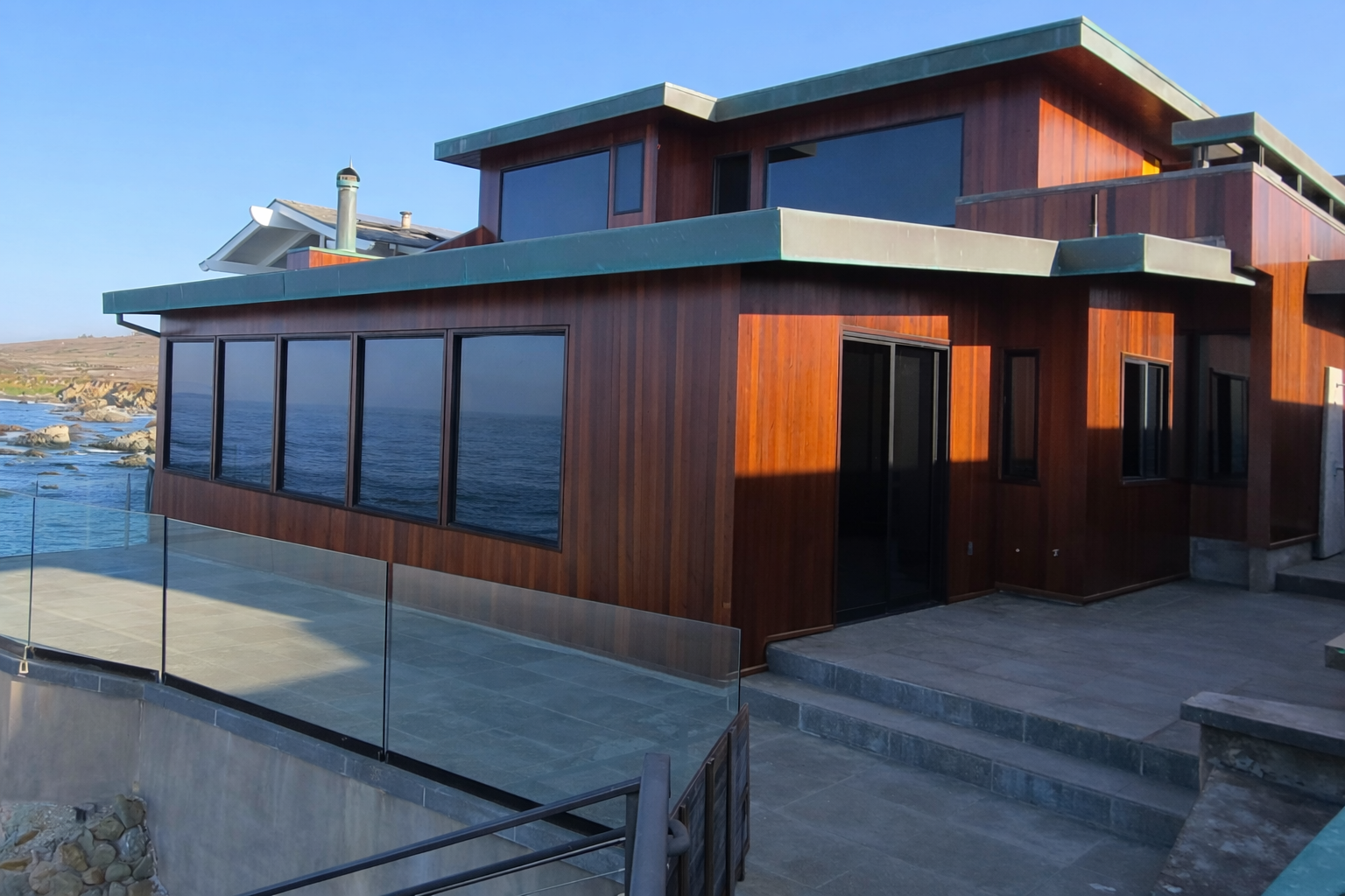 Exterior stain and finish project by Bruce Owens Painting on a Central Coast waterfront home