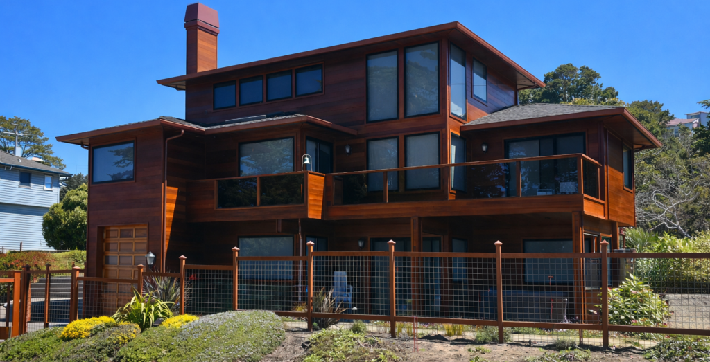 Exterior stain and finish project by Bruce Owens Painting on a Central Coast home