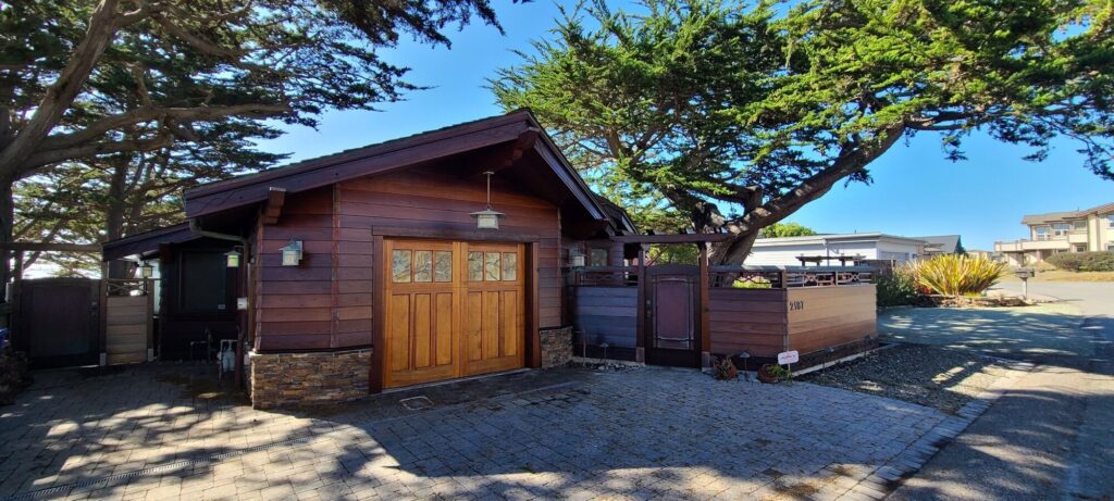 Cambria exterior painting project with garage finish by Bruce Owens Painting